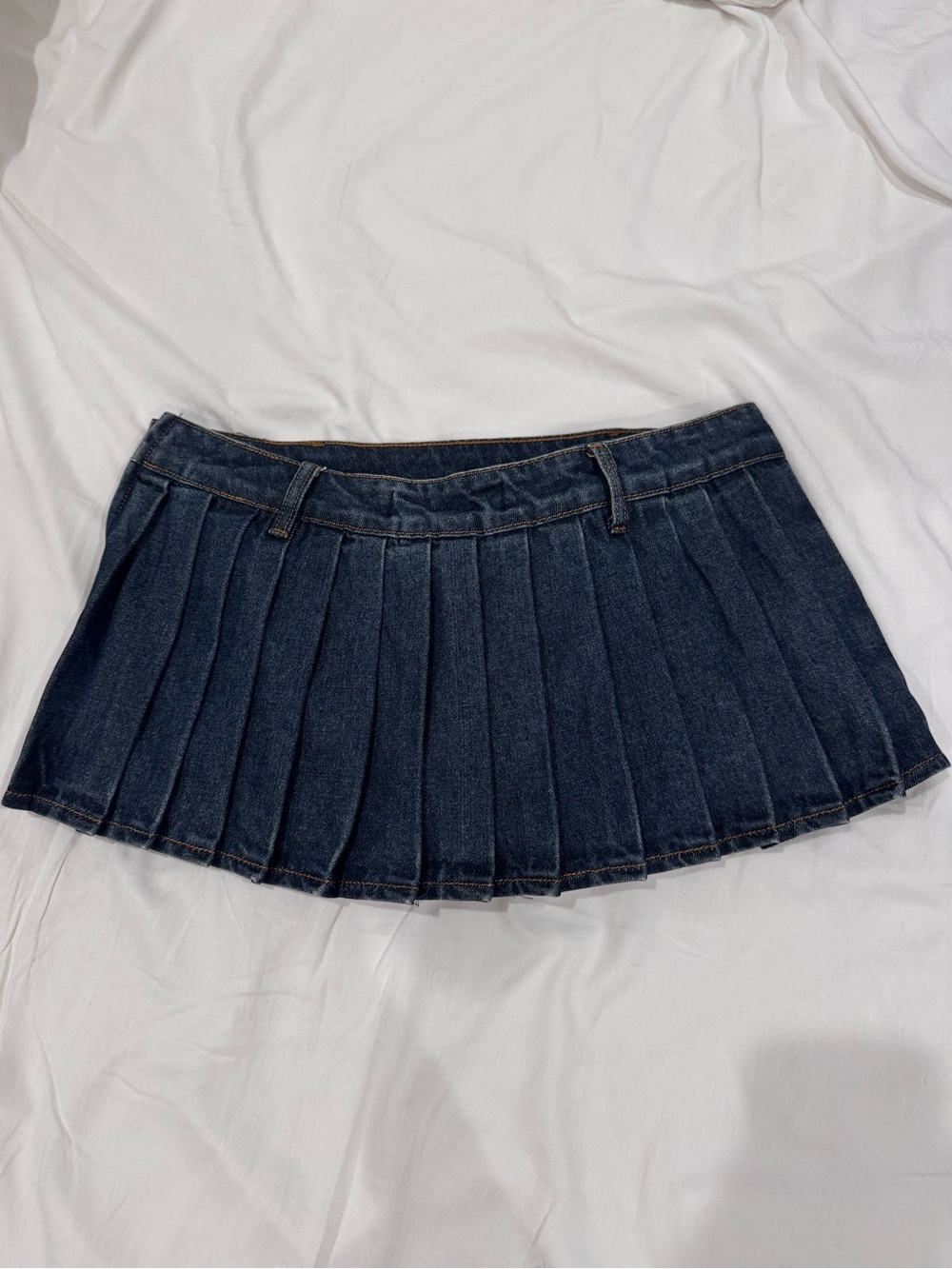 Lioness Dark Denim Pleated Mini Skirt - Picture 2 of 2
